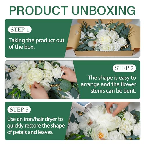 NKLTD Wedding Arch Flowers (2pack),Flower Arch Stand,Flower Garland,for Wedding Outdoor Decorations Floral swags and Garla...