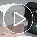 RQQM Jewelry Organizer Box PU Leather Double-Layer Pull-Out Drawer & Multiple Compartments - Premium Jewelry Storage for N...