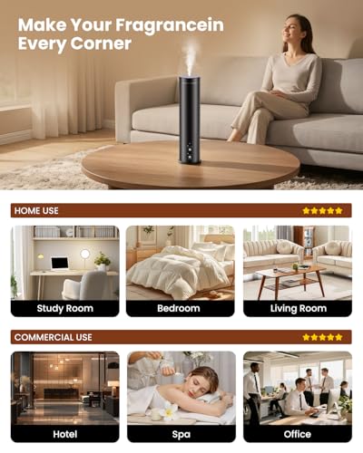 WEKELL Waterless Essential Oil Diffuser for Large Room, 1000 Sq Ft Coverage, Scent Diffuser for Home, Office, Hotel and Sp...