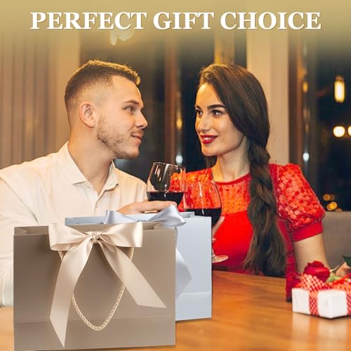 Ninsula 2 Pcs Large Gift Bag, Birthday Gift Bag With 2-Color Ribbon, 2 Greeting Cards and 4 Sheets Tissue Paper, Portable ...