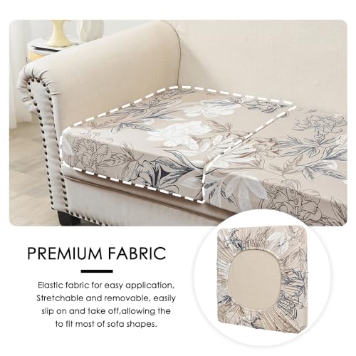 FORCHEER Printed Couch Cushion Cover Stretch Floral Sofa Seat Cushion Slipcover 19-26 Inch Non-Slip Washable (1PC,Style 4)