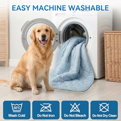 Lesguyor Dog Cooling Mat Q-MAX>0.5 Self-Cooling Mat for Dogs Crate Pad for Dogr, 2-in-1 Long-Lasting Cool Mats and Soft Ke...