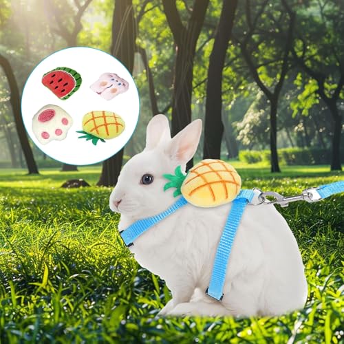 4-Pack Adjustable Bunny Harness & Leash Set - Secure Vest-Style with Bow Tie for Rabbits, Kittens, Puppies & Small Pets