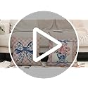 Fjfz Pink Rose Flower Bow Decorative Throw Pillow Covers 18 x 18 Set of 2, Chinoiserie Blue and White Porcelain Floral Coq...