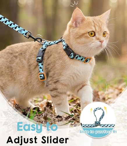 Halypet Cat Harness and Leash Set, Escape Proof 3-in-1 Adjustable Harness for Cats & Kitten, Soft Lightweight, Easy On & C...