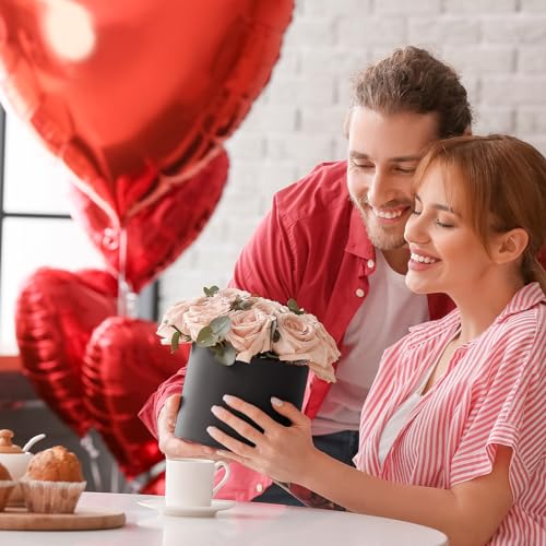 Resurhang Black 4 Pcs Valentines Heart Shaped Gift Box with Lid for Flower Arrangement Large Present Gift Box for Valentin...