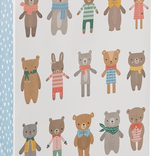 Hallmark 15" Extra Large Gift Bag with Tissue Paper (Bears and Bunnies) for Kids, Baby Showers, First Birthdays
