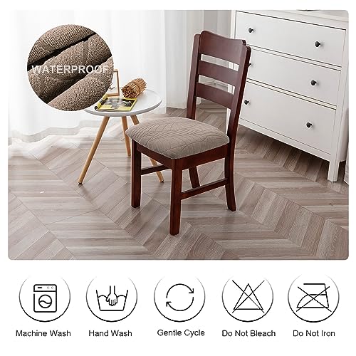 Genina Waterproof Seat Covers for Dining Room Chairs, Stretch Chair Seat Covers Removable Washable Dinning Room Kitchen Ch...