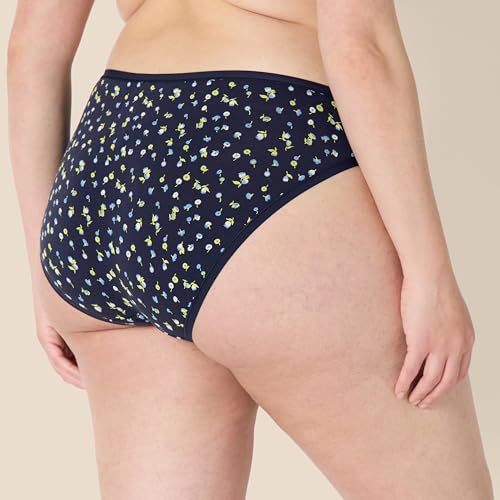 Amazon Essentials Women's Breathable Cotton Bikini Brief Underwear with Full Coverage, Multipacks
