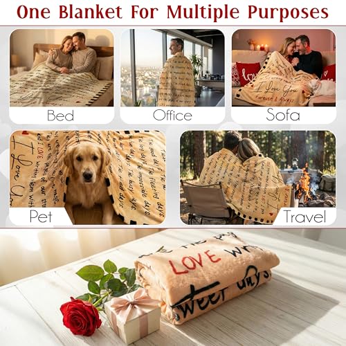 WRAPIX Anniversary Wedding Gifts for Husband Wife - Fleece Throw Blanket for Couch Bed 60x80 in - Mothers Day Fathers Day ...