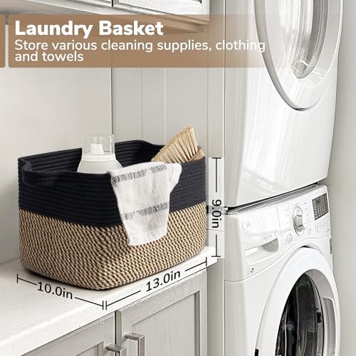 Goodpick Cube Storage Bins - Towel, Book, Cloth, Shoes, Closet Shelf Woven Baskets for Office, Baby Laundry, Toys, 13''x1...