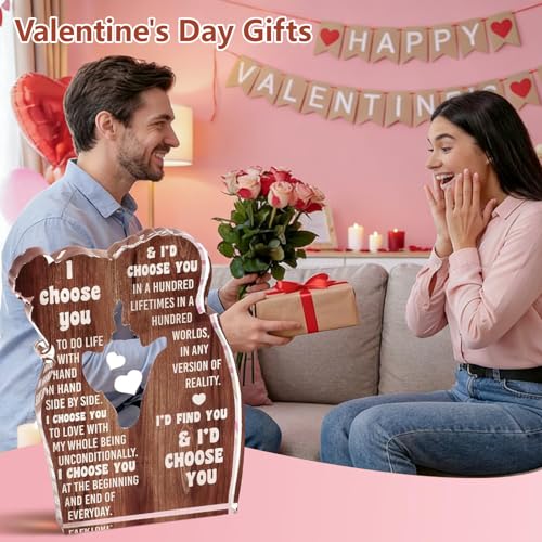 Gifts for Him Her Boyfriend Girlfriend, I Choose You Acrylic Sign Desk Decor, Birthday Gifts for Women Men, Anniversary We...