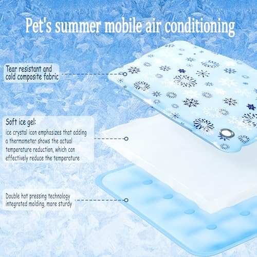 XCL Dog Cooling Mat Thicken Cooling Pad for Dog, Summer Dog Mat Foldable Washable, Endothermic& Waterproof, (QMAX>0.5), Br...