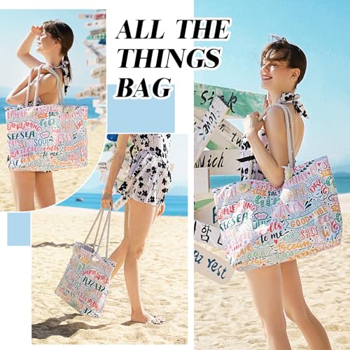 Tavaleu Beach Bags for Women - Large Beach Tote Bag, Women Sandproof Pool Bag for Pool Gym Grocery Travel