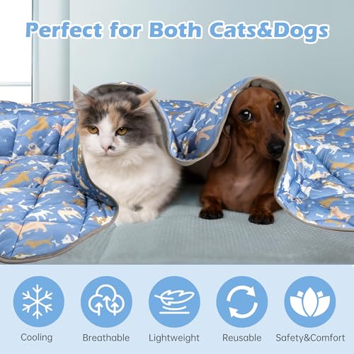 ZINGTERRA Dog Cooling Mat,Cat Self Cool Ice Pad,Lightweight Pet Cooling Pads Blanket Bed Cover,Puppies Summer Cool Tech Fa...