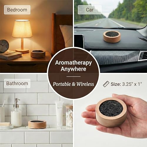 CUIYAKI 4Pcs Small Passive Lava Rock Diffuser for Essential Oils Great for Decorating at Desk, Office or Car