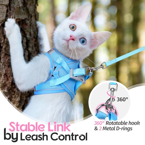 Dooradar Cat Harness and Leash Set, Escape Proof Lightweight Kitten Harness, Soft Breathable Reflective Vest for Outdoor W...