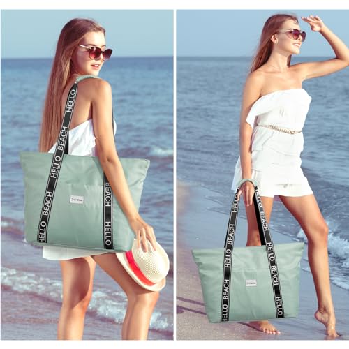 G4Free Beach Bag, Waterproof Beach Bags for Women, Personalized Strap Tote Bag for Women Birthday Gifts
