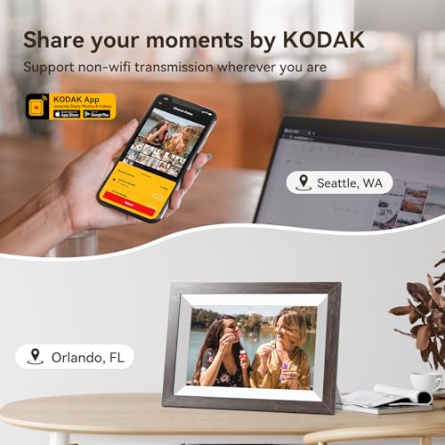 KODAK 10.1 inch WiFi Digital Picture Frame,1280x800 IPS HD Touch Screen, 32GB Smart Photo Frame with App & AI Photo Creati...