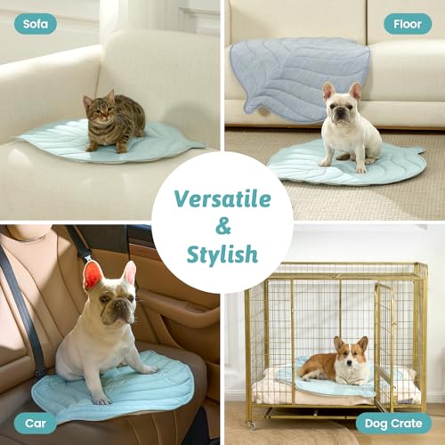 COZY KISS Dog Cooling Mat, Q-Max > 0.4 Leaf Shaped Pet Pad, Liquid Pee Proof Summer Mat for Cats, Washable Sleep Blanket f...
