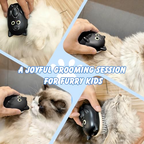 3 in 1 Cat Steam Brush for Shedding, Pet Steam brush for Dog & Cat Shedding & Grooming, for Long & Short Haired Pets, Spri...