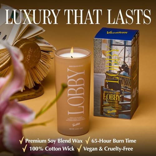 Vacation High Ceiling Resort Lobby Candle, Luxury Floral Candle with Bergamot, Cedar & Musk, Premium Gift for Home Decor &...
