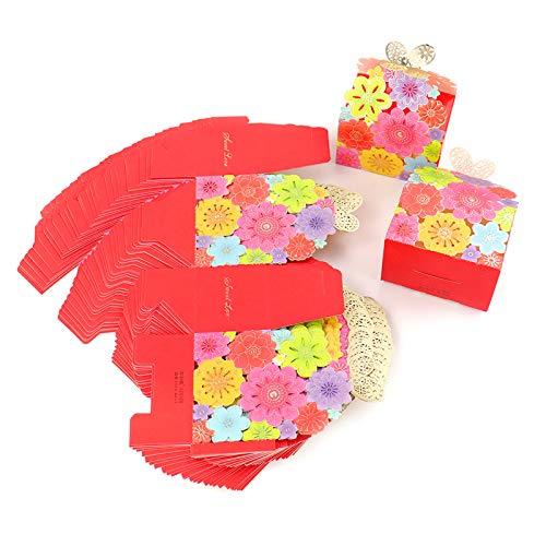 Kslong 50Pcs/Set Flower Butterfly Hollow Candy Box Cookie Gift Boxes Romantic Wedding Favors Cute Chocolate Box For Weddin...