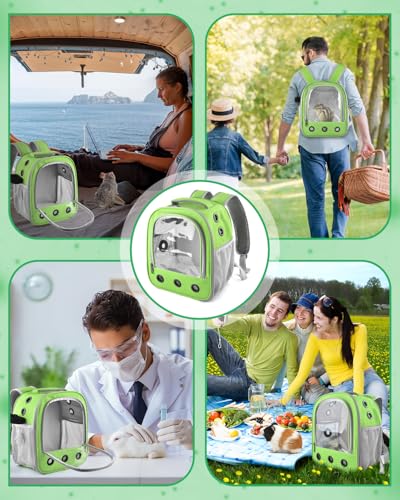 DBNESS Guinea Pig Carrier Backpack, Portable Rabbit Travel Carring Bag for Pet Bunny Chinchilla Bearded Dragon Hamster Par...