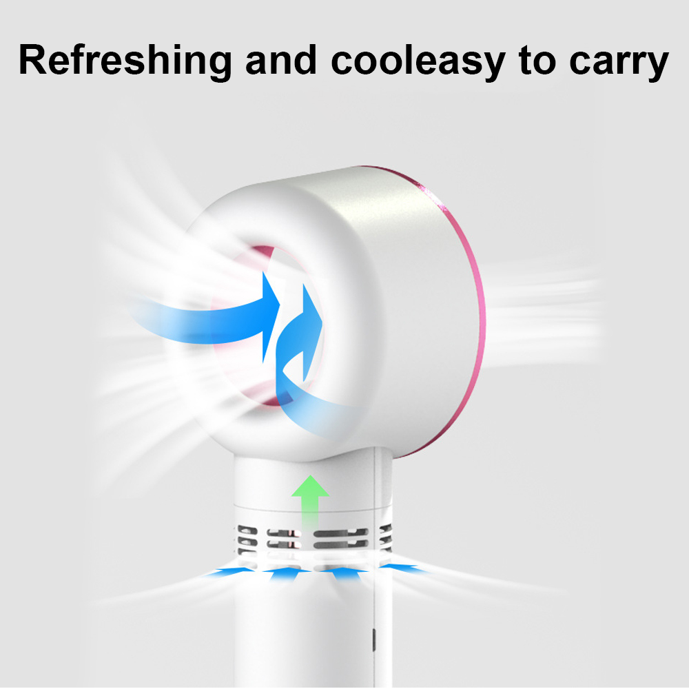 Portable Mini Hand-held Small Folding Desk Fan Cooler Cooling USB Rechargeable---white
