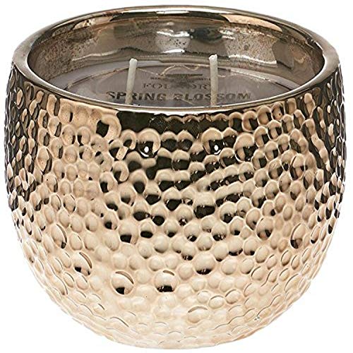 DecoFlair CDL6468 Gunmetal Small Hammered Metallic Ceramic Candle