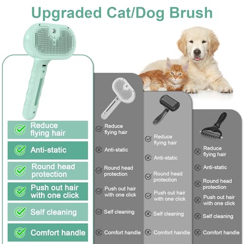 Dog Brush Cat Brushes for Shedding,Pet Steam Brush for Dogs Cats Spray Hair Removal Comb Steam Grooming for Long Short Hai...