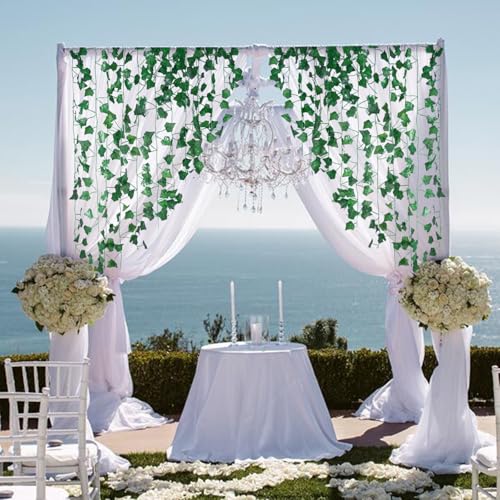 Freyalife Fake Vines for Room Decor(12 Pack 84 Feet) Aesthetic Artificial Plant Ivy Leaves Hanging Greenery Garlands for H...