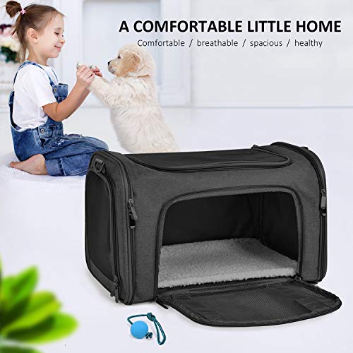 Henkelion Cat Carriers Dog Carrier Pet Carrier for Small / Medium Cats Dogs Puppies (Up To 15lbs), TSA Airline Approved Sm...