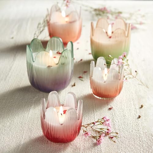 47th & Main Scented Candles Mystic Blossom Flower-Shaped Glass Candle, Small 3" High, Nirvana