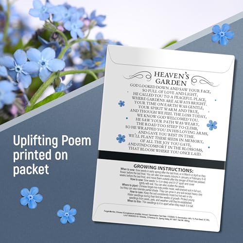 Memorial Forget Me Not Seeds for Celebration of Life – Funeral Favor Packets (100)