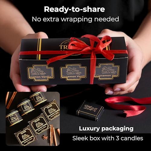 Vanilla Candle with Cinnamon Strong Scented Soy Candel Clean Non Toxic Velas Aromáticas for Women Gift for Fall Christmas ...