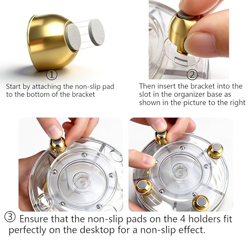 GOTOBA 360° Rotating Pencil Holder for Desk, Makeup Brush Holder with 6 Slots, Desk Organizer for Writing Utensil, Office ...