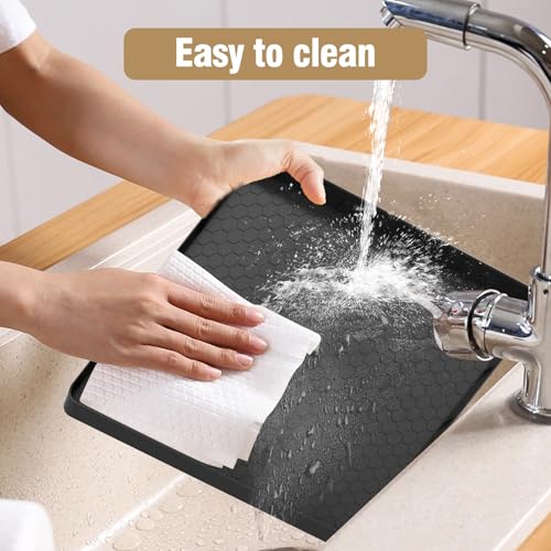 Water Cooler Mat - (22" x 19") Non-Slip Water Cooler Mat with Raised Edge for Foor Protector, Under Water Dispenser Mat Us...