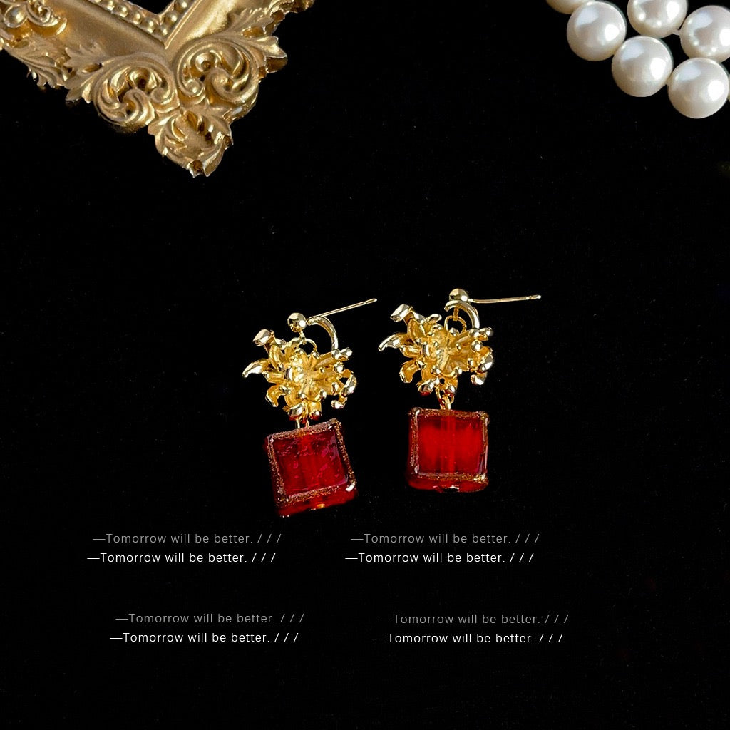 Retro Niche Earrings Women Vintage Style Elegant Stud Earrings Luxury Fashion Jewelry Gift