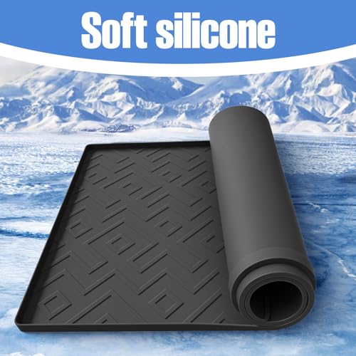 Water Cooler Mat – 19.7" x 19.7" Silicone Water Dispenser Mat for Floor & Countertop, Spill-Proof & Waterproof Tray for Co...