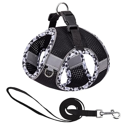 PETPUBGNZS Cute Plaid No Pull Dog Harness for Small Dogs Soft Mesh Small Dog Harness and Leash Set Easy Walk Step in Puppy...
