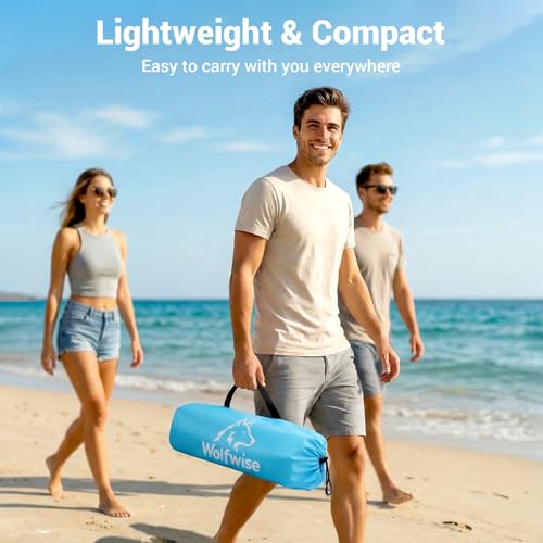 Wolfwise Beach Tent Sun Shelter for 3/4/5 Person with UPF 50+ UV Protection, Sun Shade Beach Tents with Extendable Floor f...