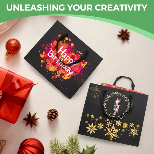 MOXARYSU Extra Large Black Gift Bags: 16x6x12 Inch 3pcs Black Paper Bags With Handles Bulk For Party Shopping Birthday Wed...