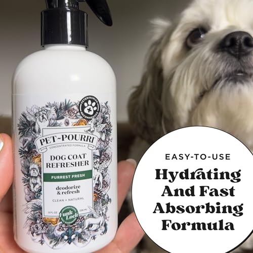 Poo-Pourri Furrest Fresh Dog Deodorizing Spray, 8 Fl Oz Grooming Perfume for Dog Coat, Pet Odor Neutralizer with Essential...