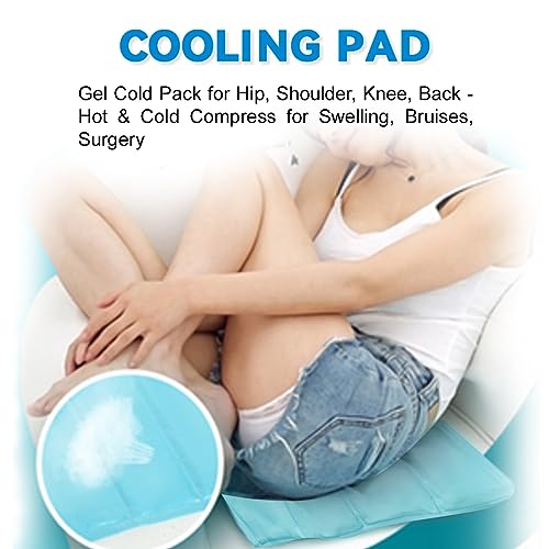 Ice Cooling Mat, Gel Cooling Cold Mat Pain Relief, Injuries Mesh Fabric Hot Cold Therapy Pack for Back, Shoulder, Knee, Be...