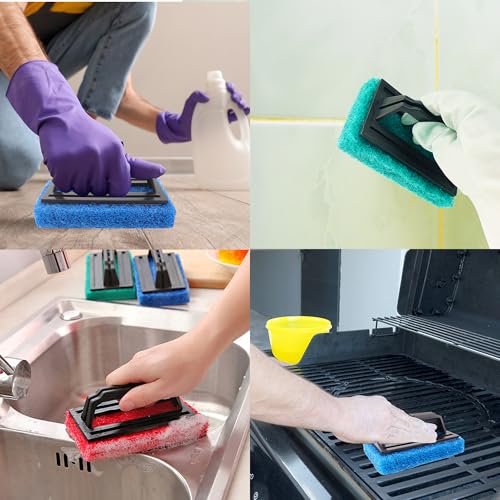 4 Pcs Screen Printing Scrub Pad, Screen Print Ink Scraper with Handle,Screen Print Remover, Screen Printing Accessories fo...