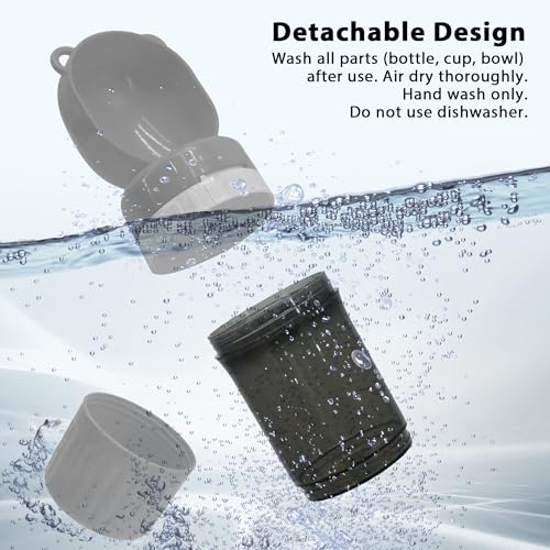 PawSailor 2-in-1 Pet Travel Water Bottle & Food Container - 14 oz Water + 6 oz Food Dispenser, Leak-Proof Portable Dog Wat...
