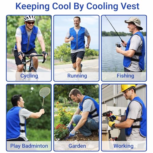 Cooling Vest for Men & Women, Ice Vest with 28 Reusable Ice Packs, High Visibility Reflective Adjustable Ice Jacket for Wo...