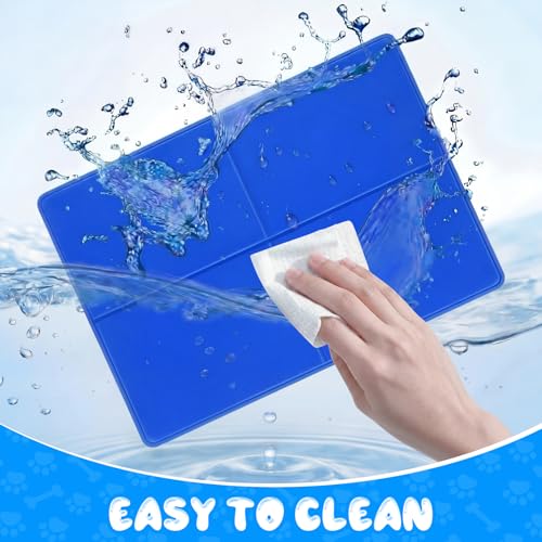 Drydiet 4 Pack Dog Cooling Mat - 13'' X 16'' Solid Gel Self Cooling Mat with Storage Bag Pressure Activated No Refrigerati...