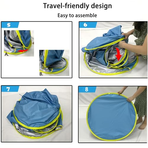 Baby Beach Tent with Pool, Pop Up Beach Tent Sun Shade for Infant Toddlers, Portable UV Protection Shade with Carry Bag fo...